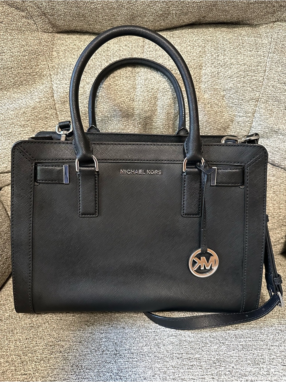 Michael Kors Black Saffiano Leather Satchel
